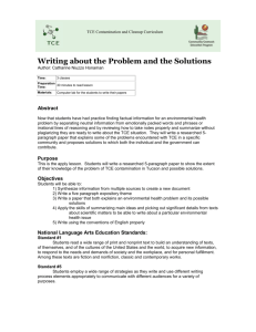 Writing about the Problem and the Solutions