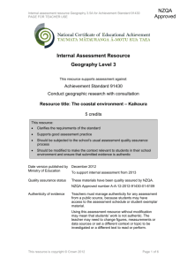 Level 3 Geography internal assessment resource