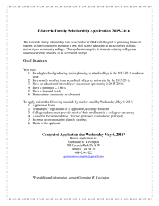 Edwards Family Scholarship Application