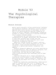 Module 53 The Psychological Therapies Module Preview Mental