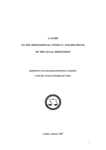 PART 1: THE NATURE OF RULES OF PROFESSIONAL CONDUCT