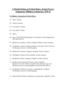 Listing of Temporary Cemeteries in WW II