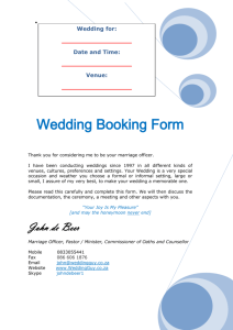 Wedding Booking Forms