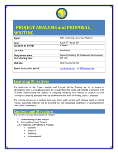 PROJECT ANALYSIS and PROPOSAL WRITING