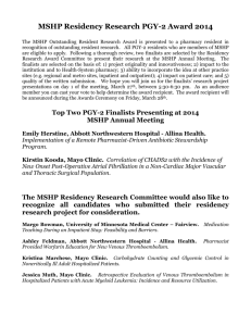 MSHP Residency Research Award - Minnesota Society of Health