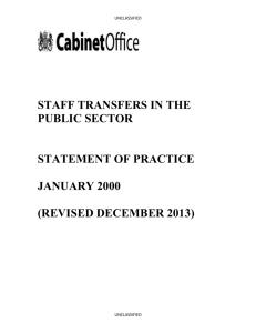 STAFF TRANSFERS IN THE PUBLIC SECTOR