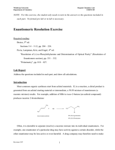 Stereochemistry Lab Exercise(WU) Rev 6