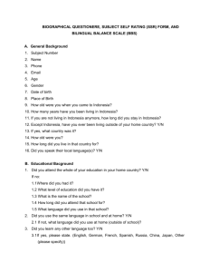 BIOGRAPHICAL QUESTIONERE, SUBJECT SELF RATING (SSR
