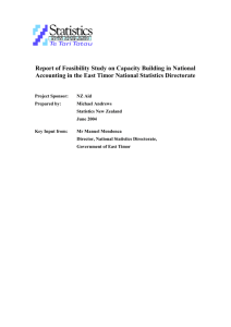 Context of Feasibility Study - STATISTICS TIMOR-LESTE
