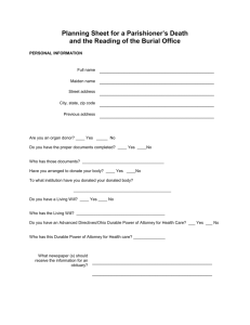 Death and Funeral Planning Document