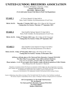 Spaniel Trials Schedule 2015 - United Gundogs Breeders Association