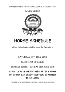 Horse Schedule