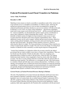 Federal-Provincial Revenue Sharing