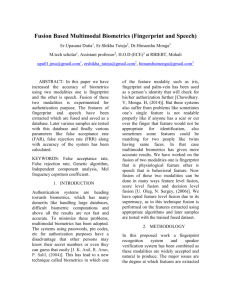 Fusion Based Multimodal Biometrics (Fingerprint and Speech) Er