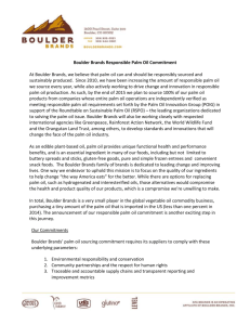 Boulder Brands Responsible Palm Oil Commitment