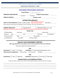Specimen Processing sample submission form