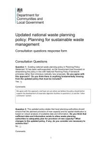 Updated national waste planning policy: Planning for sustainable