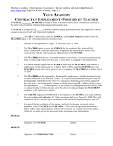 Sample Teacher Contract