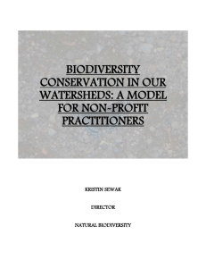 Biodiversity Conservation in Our Watersheds