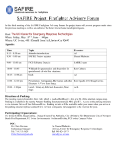 SAFIRE Project: Firefighter Advisory Forum In this third meeting of