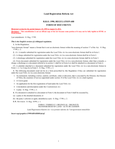 Land Registration Reform Act - R.R.O. 1990, Reg. 688