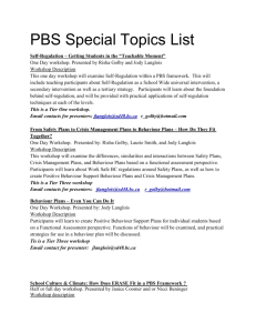 Special Topics for 2015 - BC Positive Behaviour Support Website