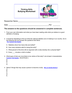 1: Bullying Worksheet