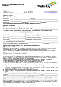 Affiliated animal breeder permit application