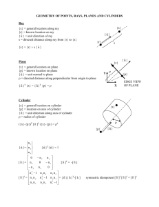 GEOMETRY OF POINTS, RAYS, PLANES AND CYLINDERS