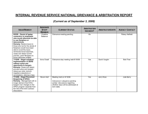 internal revenue service national grievance & Arbitration report
