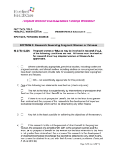 Subpart B – Pregnant Women/Neonates/Fetuses Findings Worksheet
