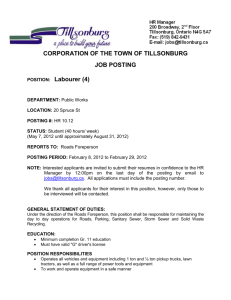 Labourer - Town of Tillsonburg