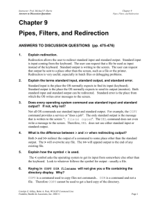 Ch 9 -Pipes, Filters, and Redirection
