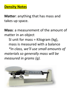 Density Word Problems WS