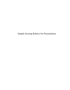 Scoring Rubric for Oral Presentations: Example #1