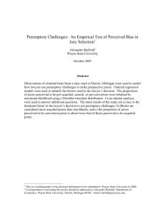 Peremptory Challenges: An Empirical Test of Perceived Bias in Jury