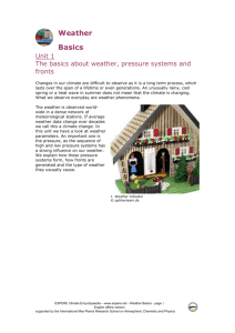 Unit 1 The basics about weather, pressure systems and fronts