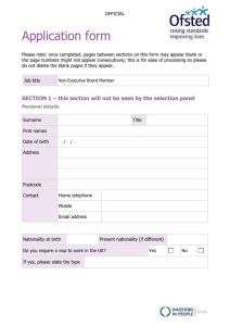 Application Form - Centre for Public Appointments