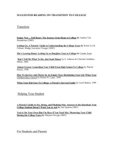 Click to a copy of college transition suggested readings.