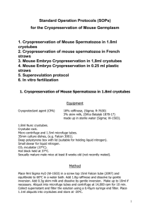 1. Cryopreservation of Mouse Spermatozoa in 1.8ml cryotubes