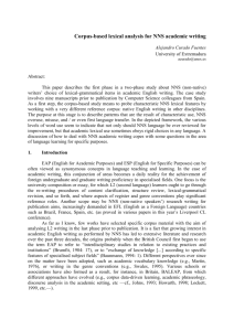 Corpus-based Lexical Analysis for NNS Academic Writing