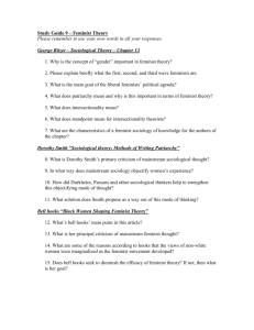 Study Guide 9 - Feminist Theory