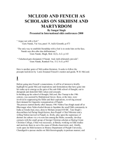 mcleod and fenech as scholars on sikhism and martyrdom