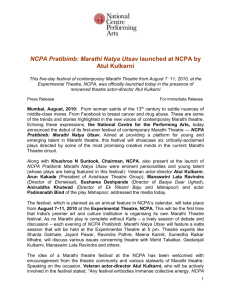 NCPA announced it`s five day theatre festival, NCPA