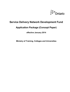 Service Delivery Network Development Fund