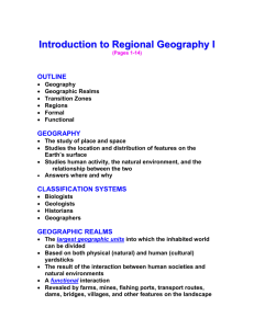 Introduction to Regional Geography I