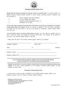 Commuter Benefits Employee Voluntary Waiver Form