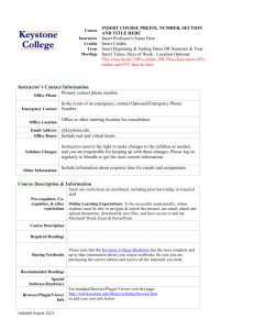 Syllabus Template - Online Learning