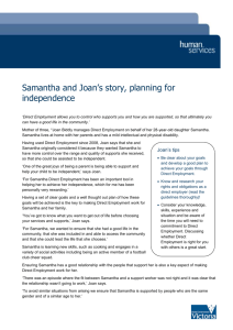 Samantha and Joan`s story - Planning for independence