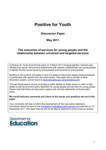 Rationale and outcomes for services for young people